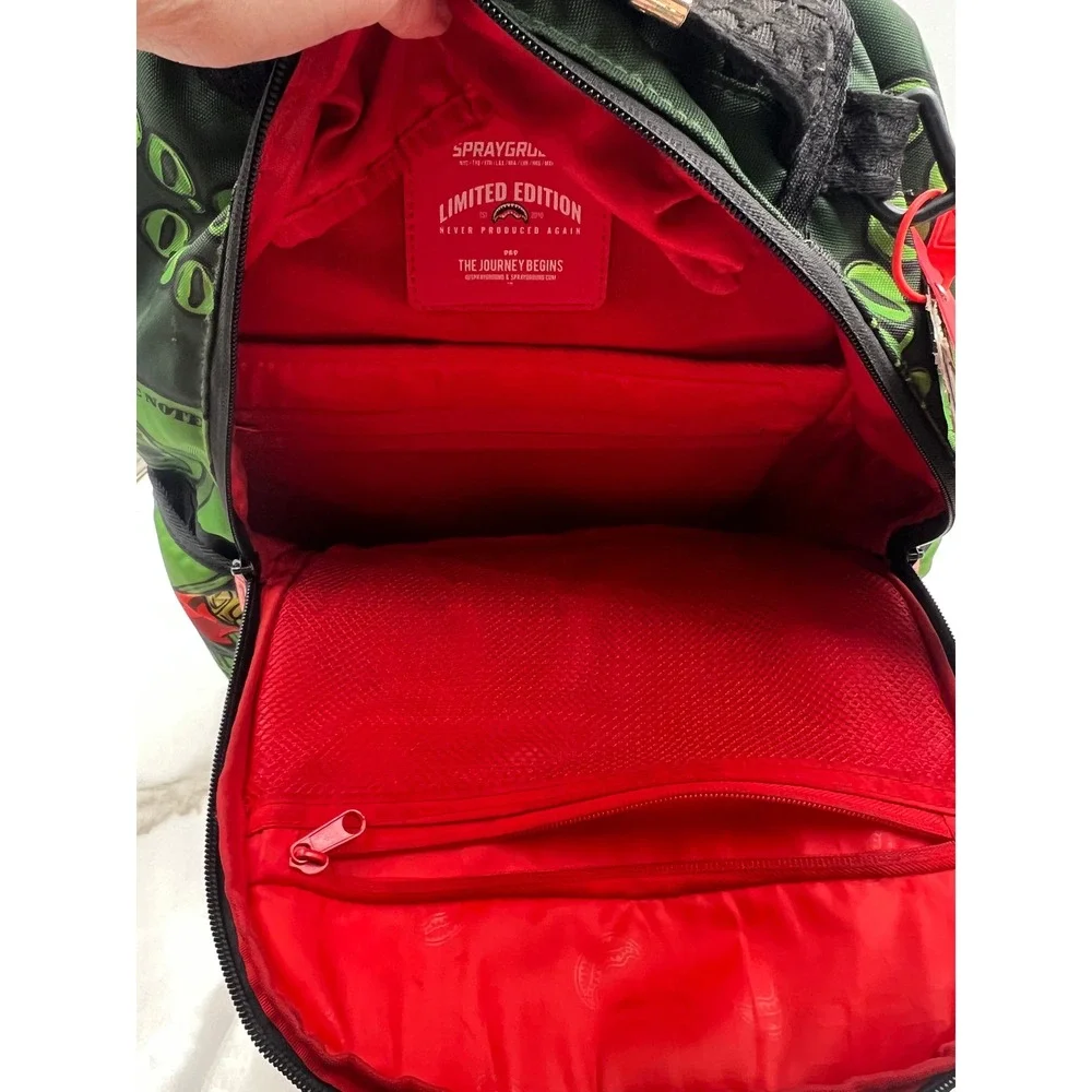 Sprayground Red Bear Money Limited Edition Green Streetwear Backpack NWT